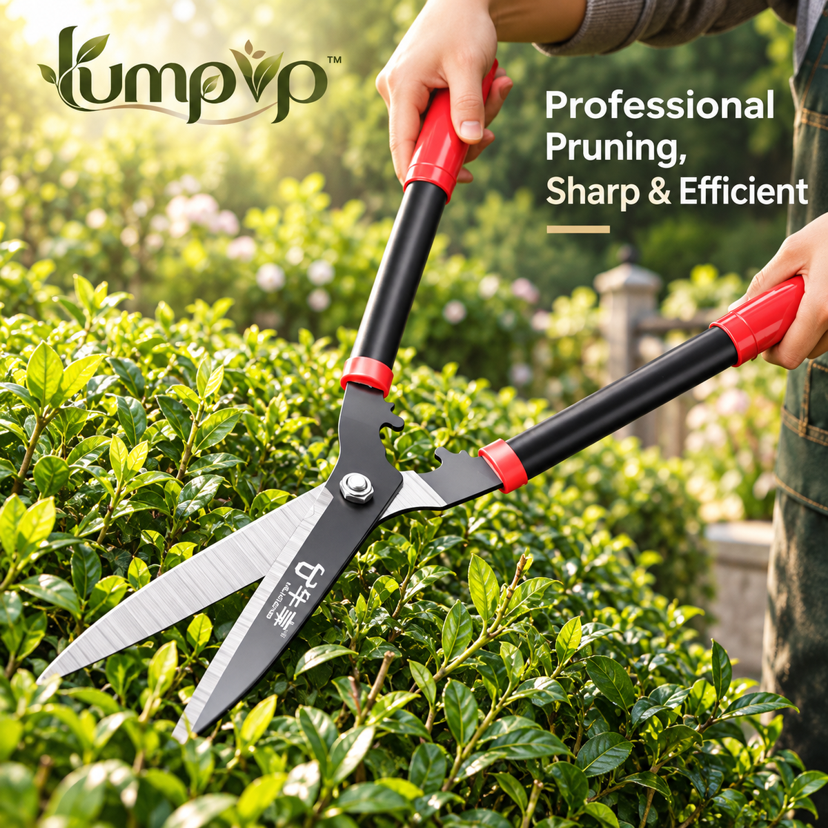 𝒍𝒖𝒎𝒑𝒗𝒑™ Professional Hedge Shears 23-Inch Heavy-Duty Gardening Shears with Wavy Blade, SK5 Steel Manual Trimmer for Shrubs, Bushes, and Topiary - Shock-Absorbing & Lightweight